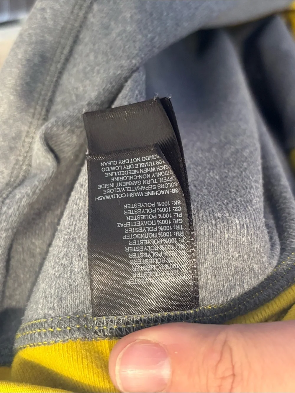 The North Face Gray and Yellow Quarter-Zip Pullover